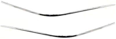 Set Of 2 Front Bumper Molding Chrome Left Driver & Right Passenger Side Direct Replacement Compatible With 2000-2002 Mercedes-Benz E-Class MB1044101 MB1044102 2108851074 2108850974
