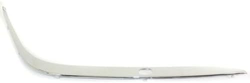 Set Of 2 Front Bumper Outer Cover Molding Chrome Plastic Left Driver & Right Passenger Side Direct Replacement Compatible With 1995-2001 BMW 7-Series BM1047104 BM1046104