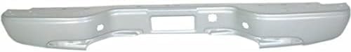 Rear Step Bumper Face Bar Only With Pad Provision Silver Steel Direct Replacement Compatible With 1999-2006 Chevrolet Silverado/GMC Sierra 1500 2500HD 3500 12473000-PFM