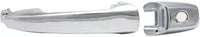Front Exterior Door Handle + Cover Chrome Plastic with Keyhole Left Driver Side Direct Replacement Compatible with 2007-2010 Ford Edge / 2009-2019 Flex 7T4Z7822404AB-PFM