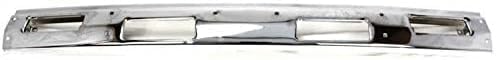 Front Bumper Chrome Steel With Top Pad Holes + Lower Valance Panel Primed Direct Replacement Compatible With 1986-1992 Nissan D21 / 1987-1992 Pathfinder NI1002107 NI1095102 6202209G25