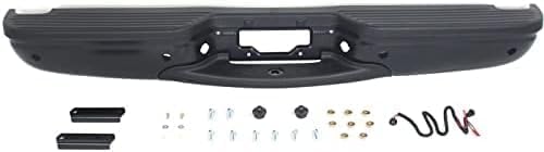 Step Bumper Assembly Primed Steel With Rear Object Sensor Hole Direct Replacement Compatible With 2000-2005 Ford Excursion REPF823904 3C7Z17906CAA-PFM