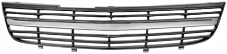 Front Grille Assembly Painted Dark Gray Shell And Insert With Chrome Center Bar Direct Replacement Compatible With 2000-2004 Chevrolet Impala GM1200428 10289769