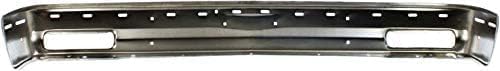 Front Bumper Chrome Steel With Molding Holes + Lower Valance Primed Direct Replacement Compatible With 1991-1994 Chevrolet S10 / Blazer / 1991 GMC S15 Jimmy / 1991-1993 Sonoma