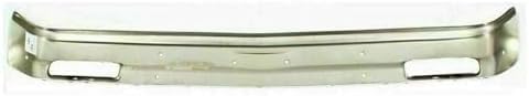 Front Bumper Chrome Steel Without Molding Holes + Lower Valance Air Deflector Primed Direct Replacement Compatible With 1983-1990 Chevrolet S10 Blazer / 1982-1990 Pickup GM1002365