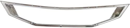 Front Grille Molding Chrome Direct Replacement Compatible With 2008-2010 Honda Accord HO1210123 71122TE0A01