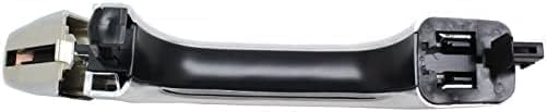 Set of 2 Front & Rear Exterior Door Handle + Cap Chrome Plastic Right Passenger & Left Driver Side Direct Replacement Compatible with 2006-2010 Hummer H3 FDH010179 25832249