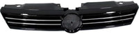 Front Grille Chrome Shell With Primed Insert Plastic Direct Replacement Compatible With 2011-2014 Volkswagen Jetta VW1200149 5C6853651AZLL