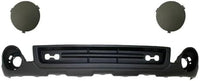 Front Bumper Lower Valance Air Deflector Textured + Extension + Fog Lamp Covers Left Driver & Right Passenger Side Direct Replacement Compatible With 2007-2013 GMC Sierra 1500