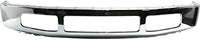 Front Bumper Face Bar Chrome Steel With Molding Pad Holes Direct Replacement Compatible With 2008-2010 Ford F-250/350 Super Duty FO1002406 8C3Z17757B