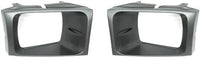Set Of 2 Front Headlight Bezel Painted Black And Silver Right Passenger & Left Driver Side Direct Replacement Compatible With 1999-2004 Ford F-Series Super Duty FO2513157 FO2512157