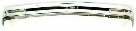Front Bumper Chrome Steel Without Molding Holes + Lower Valance Air Deflector Primed Direct Replacement Compatible With 1983-1990 Chevrolet S10 Blazer / 1982-1990 Pickup GM1002365