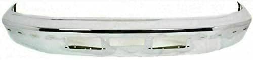 Front Bumper Chrome Steel With Air And Molding Hole Direct Replacement Compatible With 1992-1997 Ford F-Series FO1002254 F3TZ17757AB