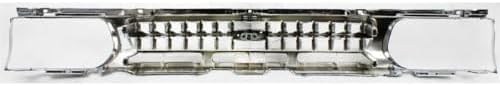 Front Grille Chrome Shell & Painted Dark Argent Insert Plastic Direct Replacement Compatible With 1996-1999 Nissan Pathfinder NI1200176 623100W401