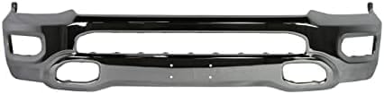 Front Bumper Chrome + Grille Black + Lower Valance Textured + End Extension + Fog Lights With Bezel and Bracket Left & Right Side Direct Replacement Compatible With 2019-2024 Ram 1500