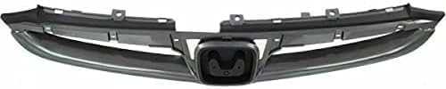 Front Upper Textured + Lower Primed Grille Direct Replacement Compatible With 2006-2007 Honda Accord HO1200179 HO1036101 71121SDAA10ZA 71102SDAA00