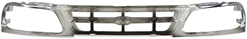 Front Grille Cross Bar Chrome Shell With Gray Insert Plastic Direct Replacement Compatible With 1997-1998 Ford F-150 / F-250 FO1200320 F85Z8200BAA