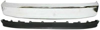 Front Bumper Face Bar Chrome + Lower Valance Panel Textured Direct Replacement Compatible With 1992-1997 Ford F-Series FO1002236 FO1095154 F2TZ17757A F2TZ17626A