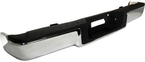 Rear Step Bumper Face Bar With Pads Chrome Steel Direct Replacement Compatible With 2006-2008 Ford F-150 FO1103140 8L3Z17906B-PFM