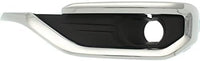 Set Of 2 Front Fog Light Cover Black With Chrome Molding Right Passenger & Left Driver Side Direct Replacement Compatible With 2017-2019 GMC Acadia GM1039209 GM1038209 84693621