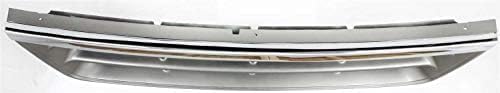 Front Grill Chrome Shell With Primed Insert Plastic Direct Replacement Compatible With 1992-1996 Ford Econoline Van Super Duty FO1200180 F2UZ8200A