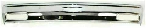 Front Bumper Chrome Steel Without Molding Holes + Lower Valance Air Deflector Primed Direct Replacement Compatible With 1983-1990 Chevrolet S10 Blazer / 1982-1990 Pickup GM1002365