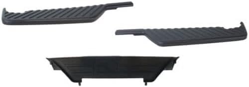 Rear Bumper Step Pad Center + Right Passenger & Left Driver Side Textured Plastic Direct Replacement Compatible With 2004-2015 Nissan Titan NI1196100 NI1197100 NI1191100 850637S200