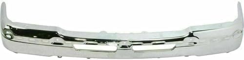 Bumper Chrome Steel + Grille Primed + Upper Cover + Lower Valance Textured with Fog Lights Holes Direct Replacement For Chevrolet Silverado 1500 / Avalanche 2003-2006