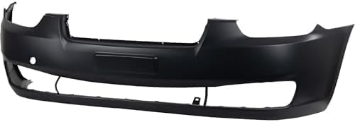 Front Bumper Primed + Upper Grille Black Shell and Insert + Head Light Left Driver & Right Passenger Side Direct Replacement Compatible with 2007-2011 Hyundai Accent