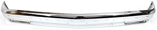 Front Bumper Face Bar Chrome Steel With Molding Holes Direct Replacement Compatible With 1991-1994 Chevrolet S10 / Blazer / 1991 GMC S15 Jimmy / 1991-1993 GMC Sonoma GM1002173