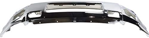 Front Bumper Face Bar Chrome Steel Direct Replacement Compatible With 2004-2015 Nissan Titan / 2005-2007 Armada NI1002136 62022ZR08A