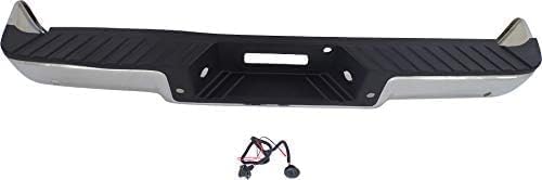 Step Bumper Assembly Chrome Steel With Rear Object Sensor Holes Direct Replacement Compatible With 2004-2006 Ford F-150/2006 Lincoln Mark LT FO1103119 4L3Z17906BA-PFM