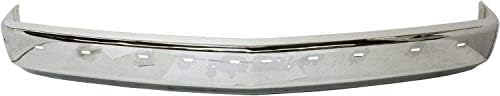 Front Bumper Chrome Steel With Pad Holes + Center Filler + Lower Valance Air Deflector + Molding Impact Strip Direct Replacement Compatible With 1994-2002 Chevrolet/GMC C/K-Series