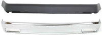 Front Bumper Chrome Steel With Molding Holes + Lower Valance Primed Direct Replacement Compatible With 1991-1994 Chevrolet S10 / Blazer / 1991 GMC S15 Jimmy / 1991-1993 Sonoma