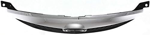 Front Grille Assembly Primed Shell And Insert With Chrome Upper Bar Plastic Direct Replacement Compatible With 2003-2005 Mazda 6 S 6 MA1200166 GK2A50710C