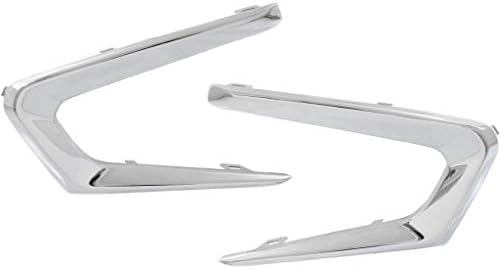 Set Of 2 Front Bumper Molding Chrome Plastic Left Driver & Right Passenger Side Direct Replacement Compatible With 2016-2018 Chevrolet Malibu GM1039196 GM1038196