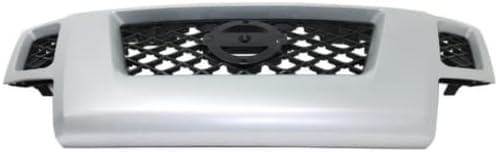 Front Grille Painted Silver Shell With Gray Insert Plastic Direct Replacement Compatible With 2009-2013 Nissan Xterra NI1200241 62310ZL00A