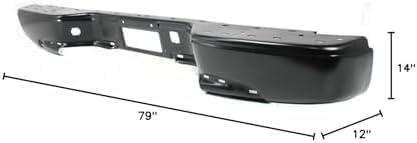 Rear Step Bumper Fleetside Powdercoated Black Steel Direct Replacement Compatible With 1999-2006 Chevrolet Silverado/GMC Sierra 1500 2500HD 3500 GM1102412 88944059