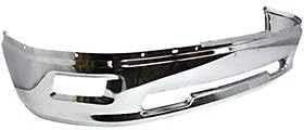 Front Bumper Face Bar Chrome Steel Direct Replacement Compatible With 2009-2012 Dodge Ram 1500 CH1002386 55112609AA 68206067AA