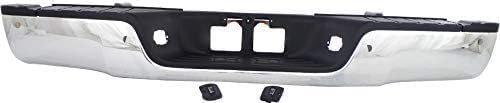 Step Bumper Assembly Chrome Steel With Sensor Holes Direct Replacement Compatible With 2007-2013 Toyota Tundra TO1103116 521510C090-PFM