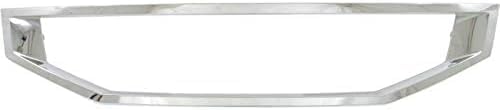 Front Grille Insert Primed With Chrome Molding Plastic Direct Replacement Compatible With 2008-2010 Honda Accord HO1200192 HO1210123 71121TE0A01 71122TE0A01