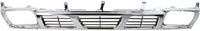 Front Grille Chrome Shell With Gray Insert Plastic Direct Replacement Compatible With 1993-1997 Nissan Pickup NI1200116 6231055G10