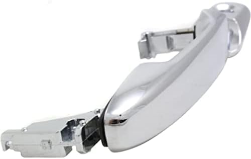 Front Exterior Door Handle + Cover Chrome Plastic with Keyhole Left Driver Side Direct Replacement Compatible with 2007-2010 Ford Edge / 2009-2019 Flex 7T4Z7822404AB-PFM