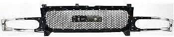 Front Grille Shell And Insert Chrome Direct Replacement Compatible With 2001-2006 GMC Yukon GM1200510 19130789