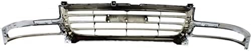Front Grille Chrome Shell & Insert Direct Replacement Compatible With 2003-2006 GMC Sierra 1500/2003-2004 2500 19130791-PFM