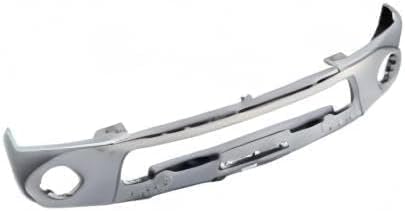 Front Bumper Chrome Steel + Upper Cover + Lower Valance Primed + Stay Bracket Left Driver & Right Passenger Side Direct Replacement Compatible With 2009-2017 Nissan Frontier NI1002143
