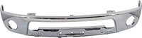 Front Lower Bumper Chrome Steel With Fog Light Holes Direct Replacement Compatible With 2005-2017 Nissan Frontier NI1002143 62014ZL00B