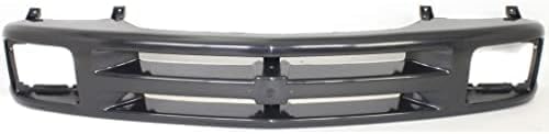 Front Grille Frame Primed With Sealed Beam Type Headlight Holes & Emblem Direct Replacement Compatible With 1995-1997 Chevrolet Blazer / 1994-1997 S10 Pickup GM1200225 12471807