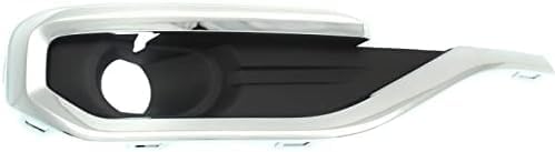 Set Of 2 Front Fog Light Cover Black With Chrome Molding Right Passenger & Left Driver Side Direct Replacement Compatible With 2017-2019 GMC Acadia GM1039209 GM1038209 84693621
