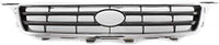 Front Grille Assembly Chrome Shell with Painted Silver Black Insert Plastic Direct Replacement Compatible With 2000-2001 Toyota Camry TO1200225 53111AA020